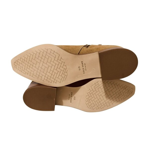 Cole Haan Womens Grand 360 Tan Ankle Boots Booties 8M Side Zip Topstitched NEW - Picture 5 of 7
